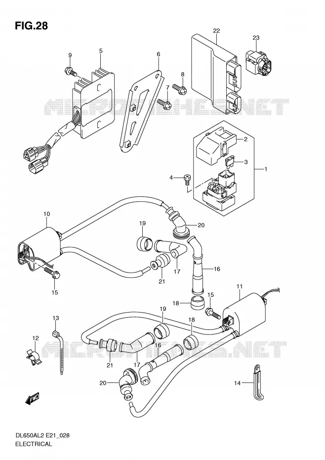 PARTIE ELECTRIQUE (DL650AUEL2 E21) Suzuki MOTO 650 V-STROM 2012  DL650AL2(E21)