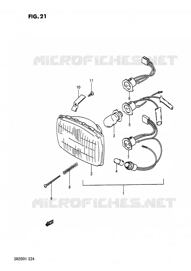 PHARE Suzuki MOTO 200 DR 1988  DR200J(E24)