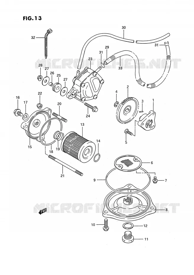 POMPE A HUILE - POMPE A ESSENCE Suzuki QUAD 250 QUADRUNNER 1990  LT-4WDL(E3)