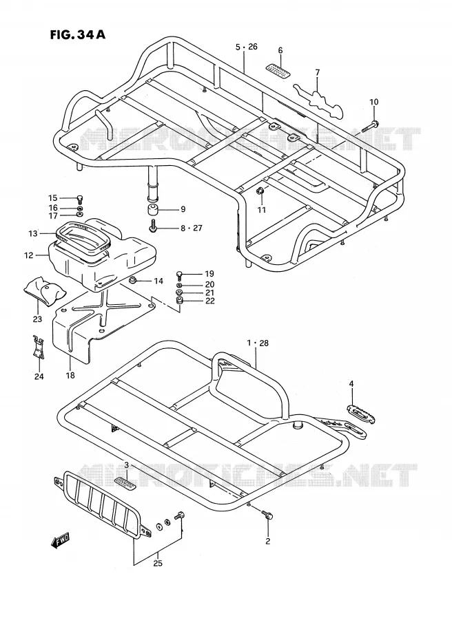 PORTE PAQUET (MODELE K/L/M/N/P/R/S) Suzuki QUAD 250 QUADRUNNER 1995  LT-4WDS(E3)