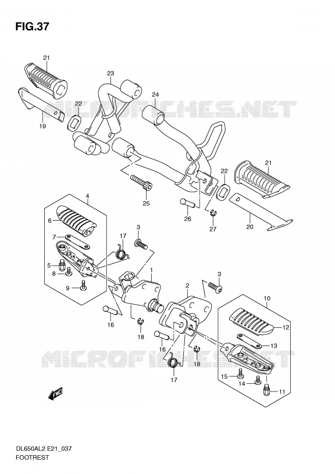 REPOSE PIED Suzuki MOTO 650 V-STROM 2012  DL650AUEL2(E21)