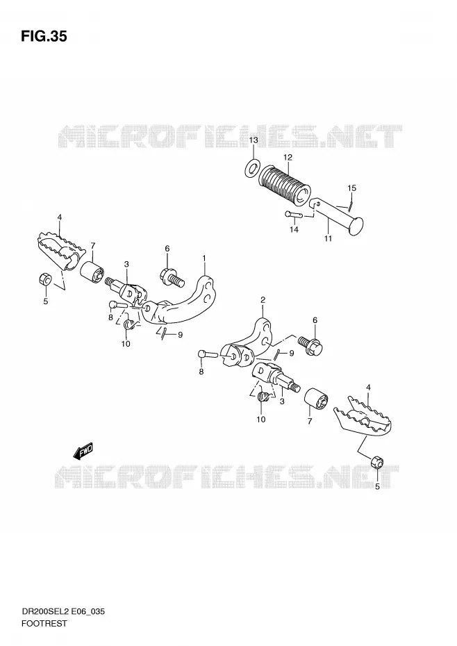 REPOSE PIEDS (DR200SEL2 E06) Suzuki MOTO 200 DR 2012  DR200SEL2(E06)