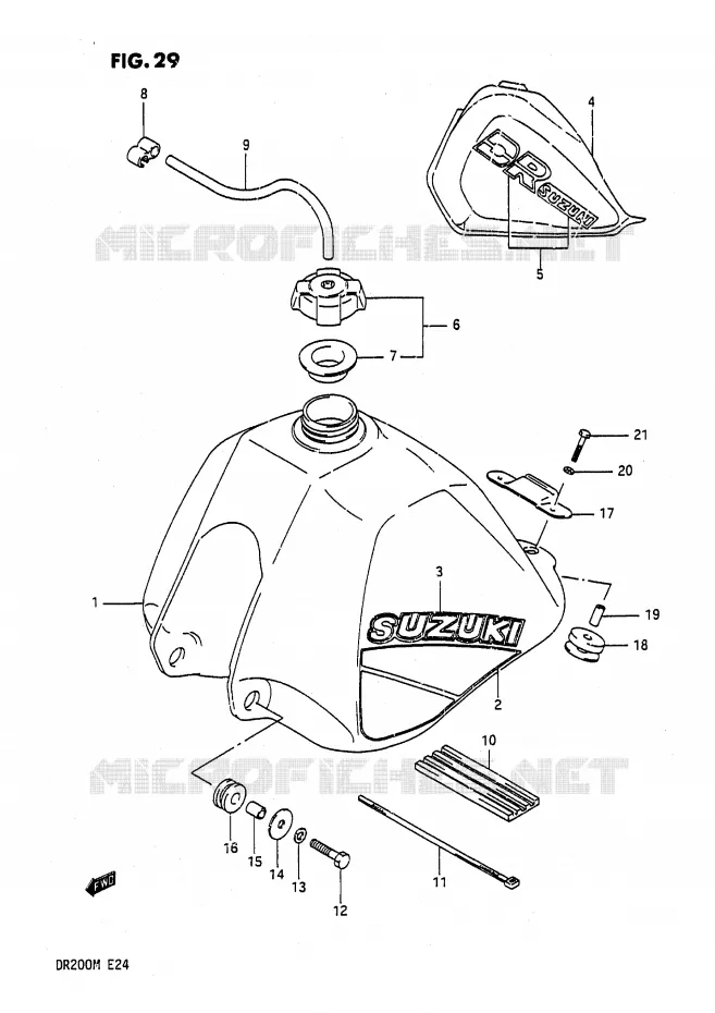 RESERVOIR D'ESSENCE (MODELE G/H) Suzuki MOTO 200 DR 1988  DR200J(E24)