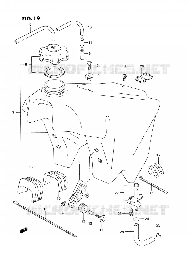 RESERVOIR D'ESSENCE (MODELE P/R) Suzuki MOTO 250 RM 1993  RM250P(E3)