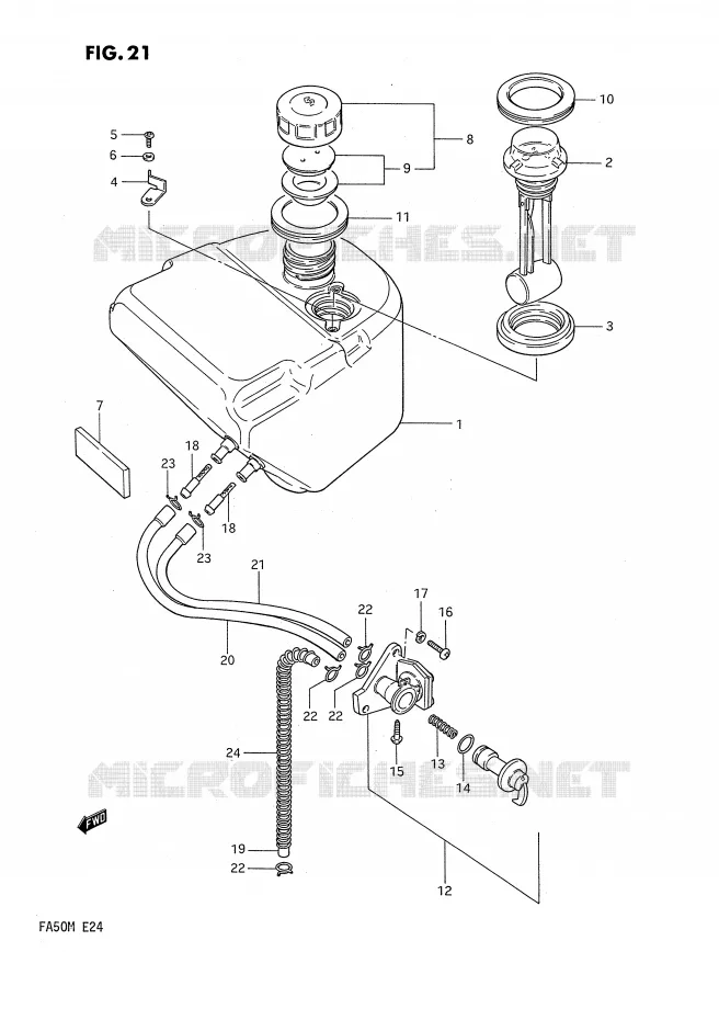 RESERVOIR D'ESSENCE Suzuki SCOOTER 50 FA 1990  FA50L(E24)