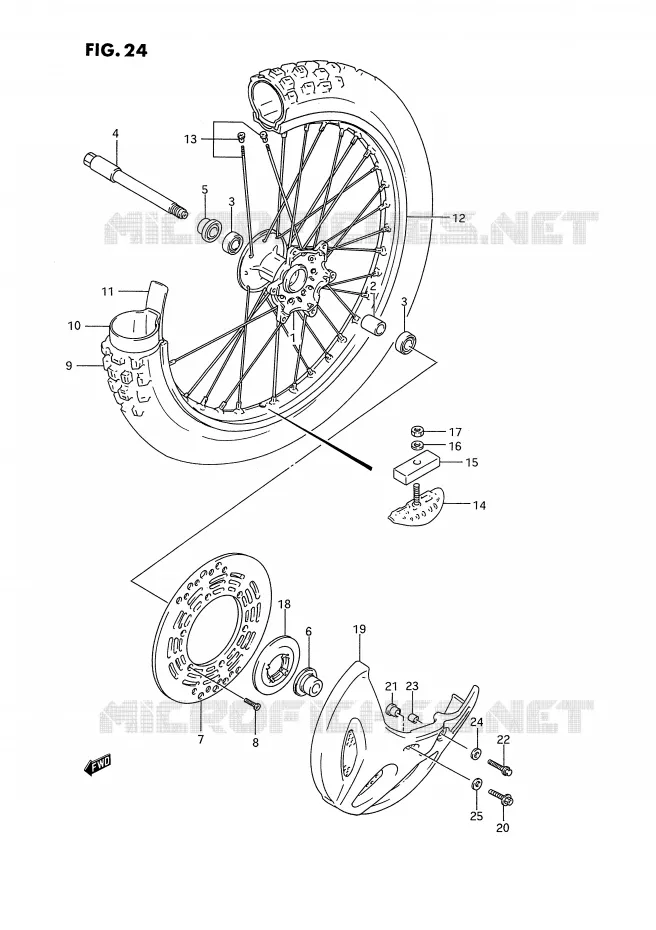 ROUE AVANT Suzuki MOTO 250 RM-250 1995  RM250S(E3)