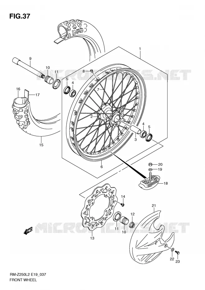 ROUE AVANT Suzuki MOTO 250 RM-Z 2012  RM-Z250L2(E19)