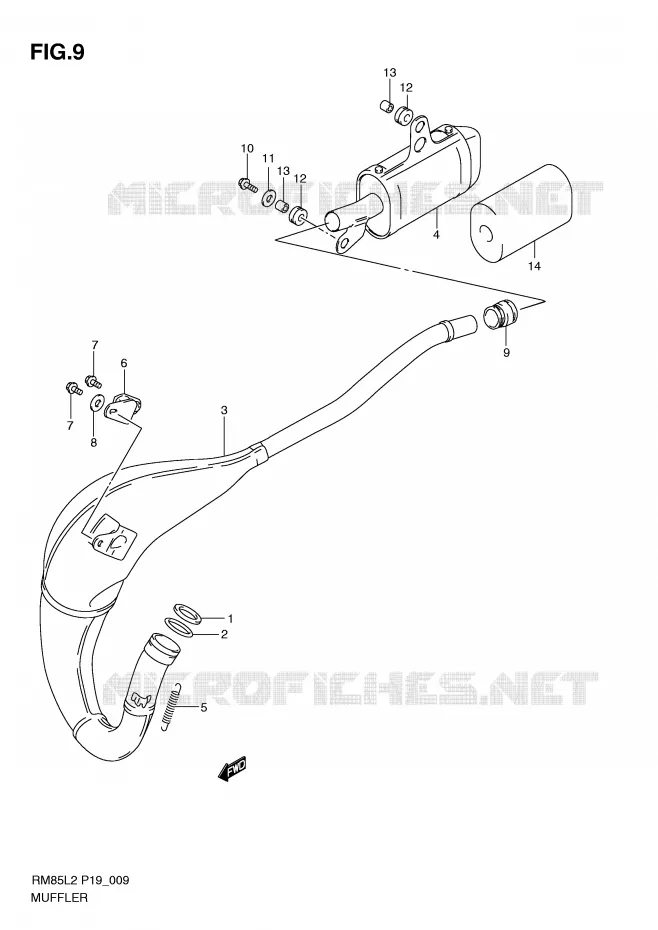 SILENCIEUX Suzuki MOTO 85 RM 2012  RM85L2(P19)