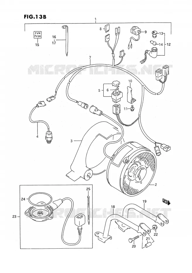 VENTILATEUR DE REFROIDISSEMENT (MODELE N/P/R/S:OPTIONNEL) Suzuki QUAD 250 QUADRUNNER 1990  LT-4WDL(E3)