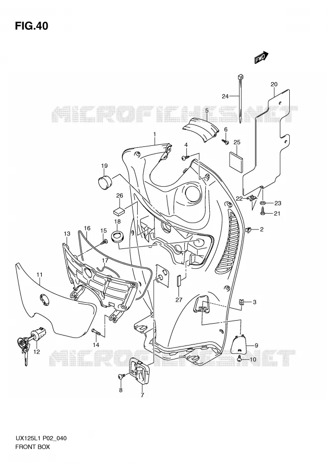 VIDE POCHE Suzuki SCOOTER 125 SIXTEEN 2011  UX125L1(P02)