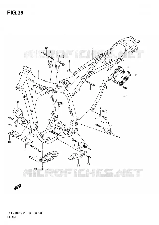 CADRE Suzuki MOTO 400 DR-Z 2012  DR-Z400SL2(E03)