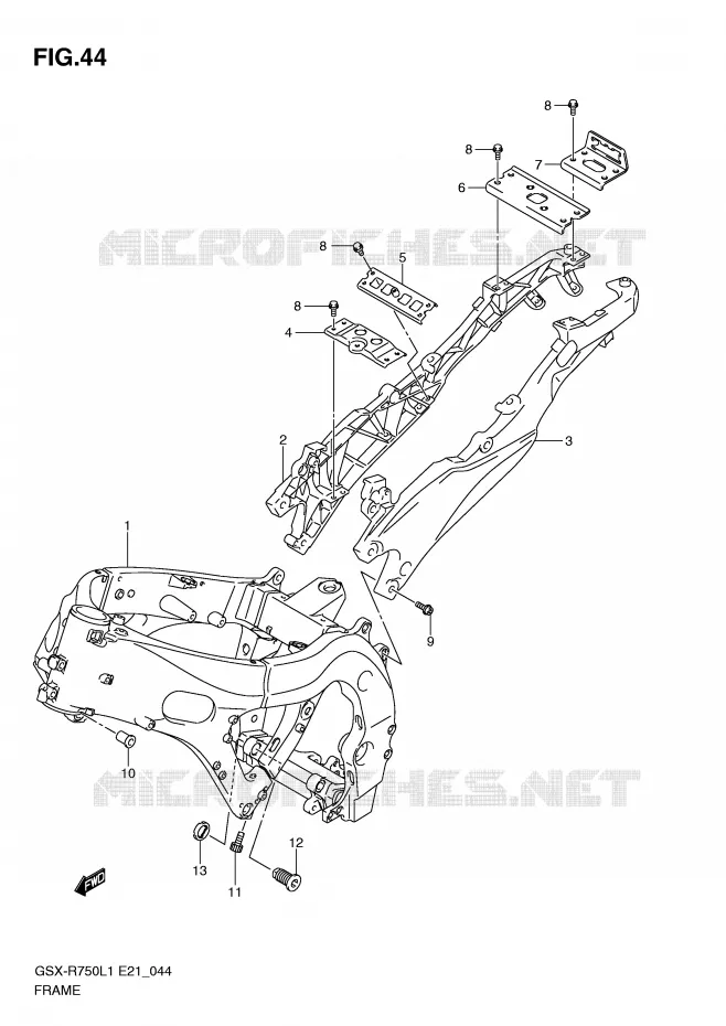CADRE Suzuki MOTO 750 GSX-R 2011  GSX-R750L1(E21)