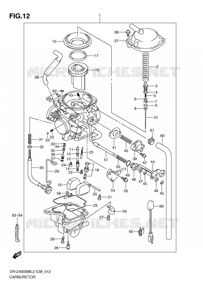 CARBURATEUR Suzuki MOTO 400 DR-Z 2012  DR-Z400SML2(E28)