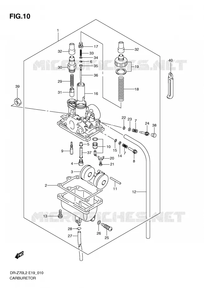 CARBURATEUR Suzuki MOTO 70 DR-Z 2012  DR-Z70L2(E19)
