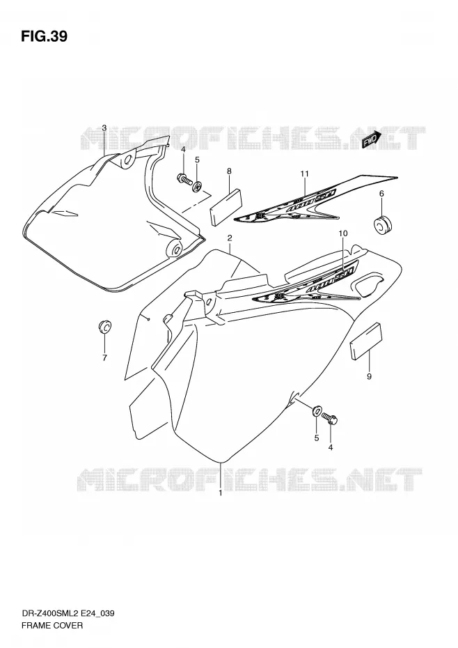 CARENAGES ARRIERE Suzuki MOTO 400 DR-Z 2012  DR-Z400SML2(E24)