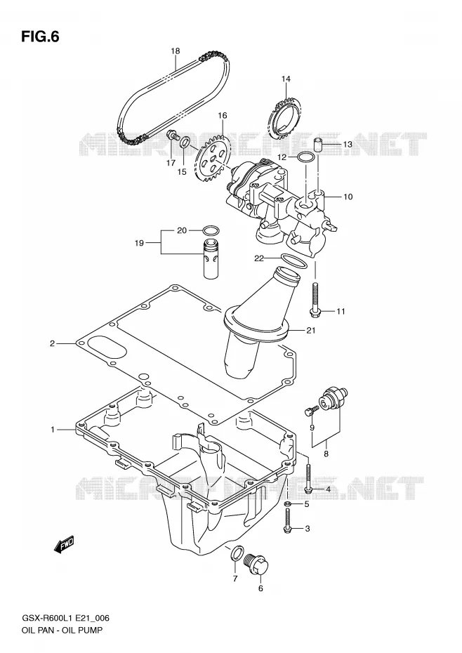 CARTER INFERIEUR - POMPE A HUILE Suzuki MOTO 600 GSX-R 2011  GSX-R600UFL1(E21)