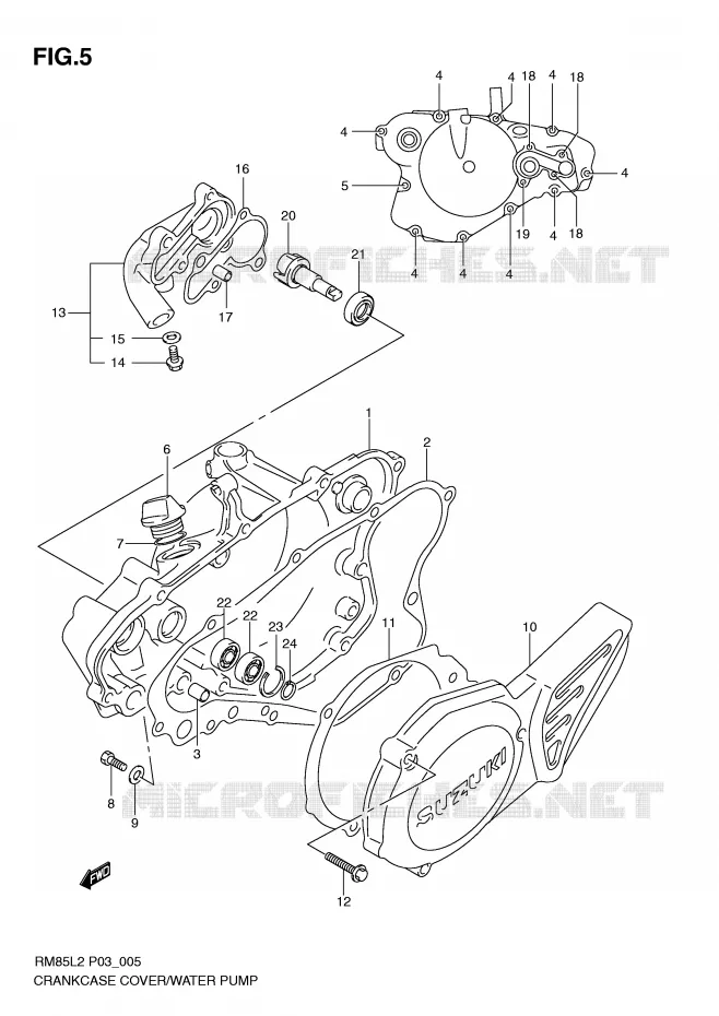 CARTER POMPE A EAU Suzuki MOTO 85 RM 2012  RM85L2(P03)