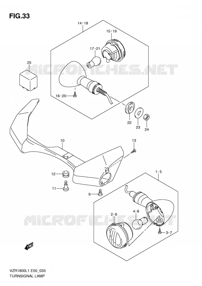 CLIGNOTANTS Suzuki MOTO 1800 INTRUDER 2011  VZR1800L1(E50)