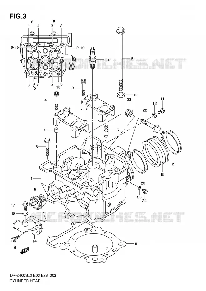 CULASSE Suzuki MOTO 400 DR-Z 2012  DR-Z400SL2(E03)