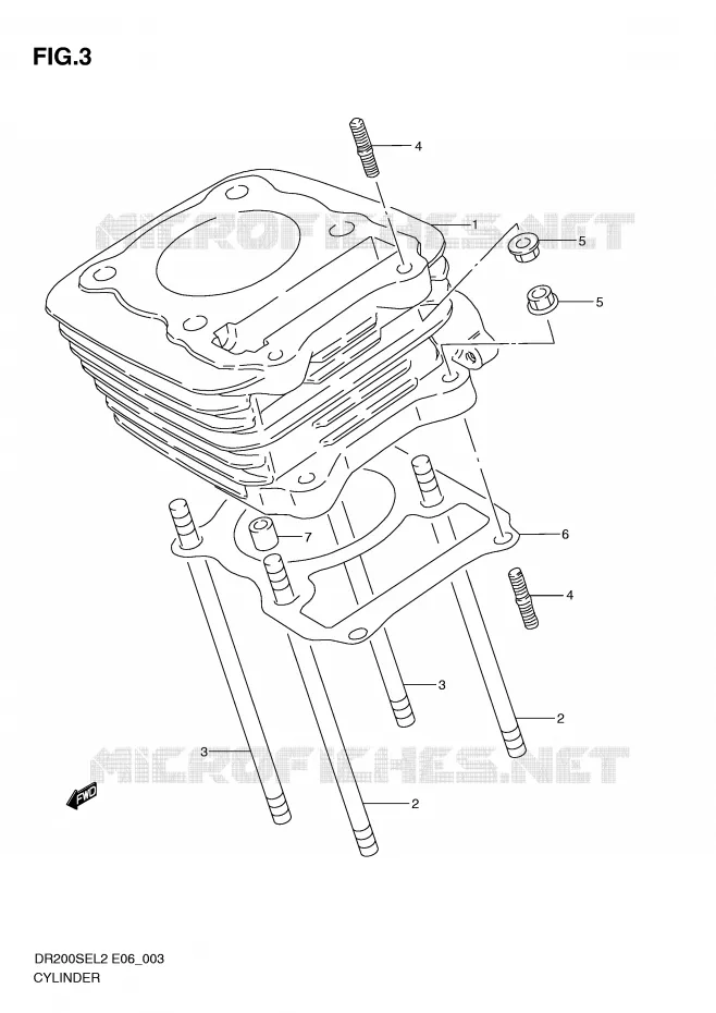 CYLINDRE Suzuki MOTO 200 DR 2012  DR200SEL2(E06)