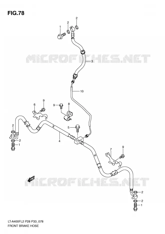 DURITE DE FREIN AVANT Suzuki QUAD 400 KINGQUAD 2012  LT-A400FL2(P28)