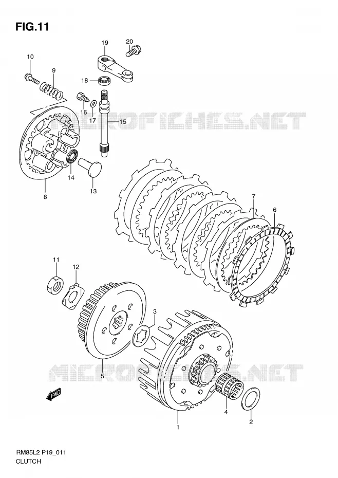 EMBRAYAGE Suzuki MOTO 85 RM 2012  RM85LL2(P19)