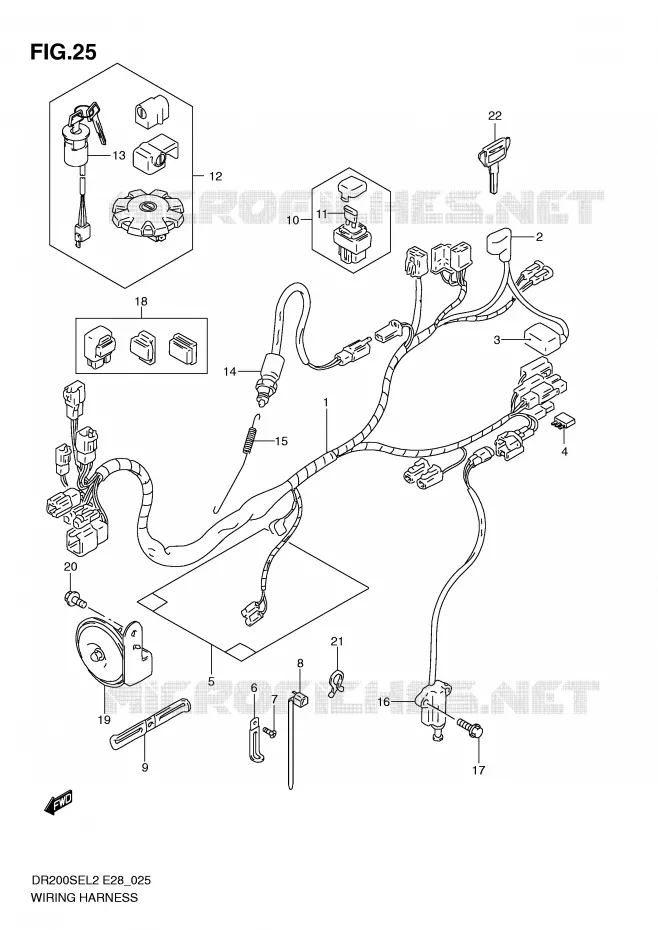 FAISCEAU ELECTRIQUE Suzuki MOTO 200 DR 2012  DR200SEL2(E28)