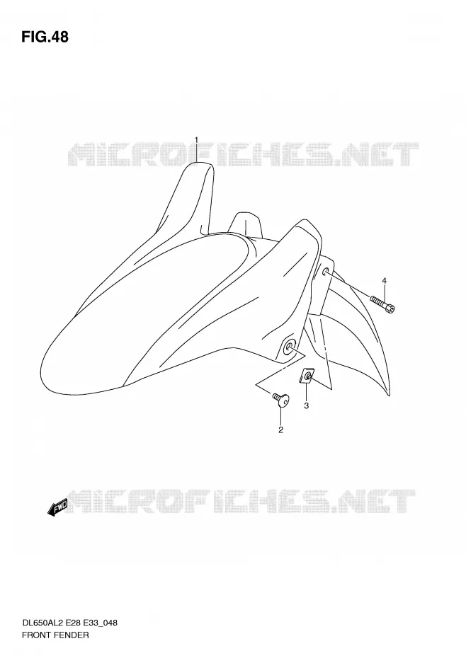 GARDE BOUE AVANT Suzuki MOTO 650 V-STROM 2012  DL650AL2(E28)