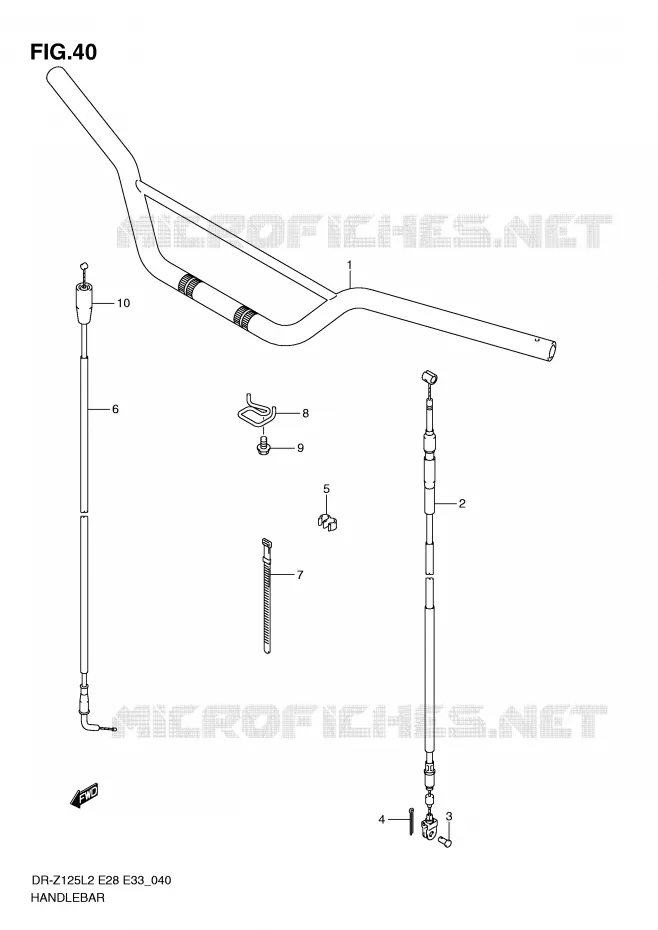 GUIDON (DR-Z125LL2 E33) Suzuki MOTO 125 DR-Z 2012  DR-Z125L2(E28)