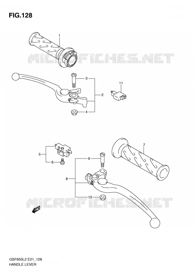 LEVIERS - POIGNEES (GSF650UL2 E21) Suzuki MOTO 650 BANDIT 2015  GSF650SAL2(E21)