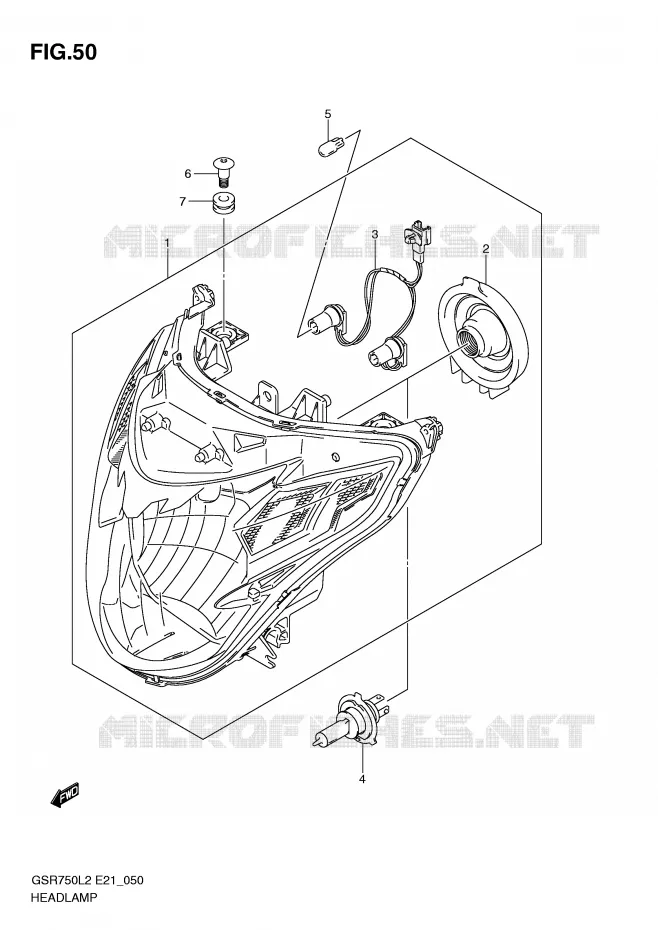 PHARE (GSR750L2 E21) Suzuki MOTO 750 GSR 2012  GSR750UEL2(E21)