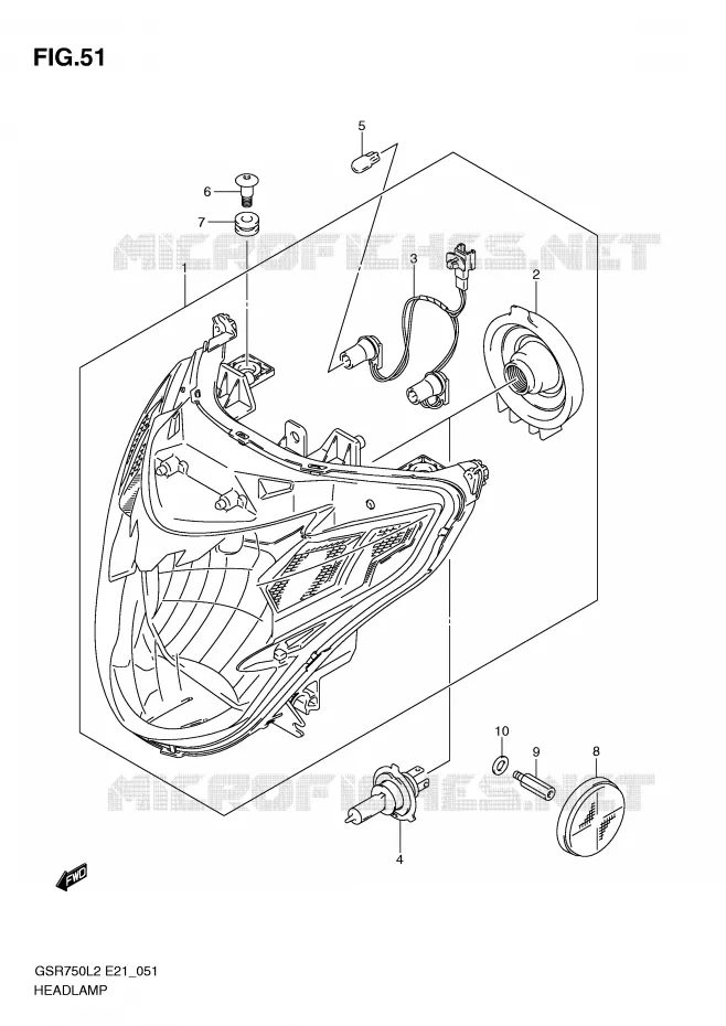 PHARE (GSR750L2 E24) Suzuki MOTO 750 GSR 2012  GSR750AL2(E21)