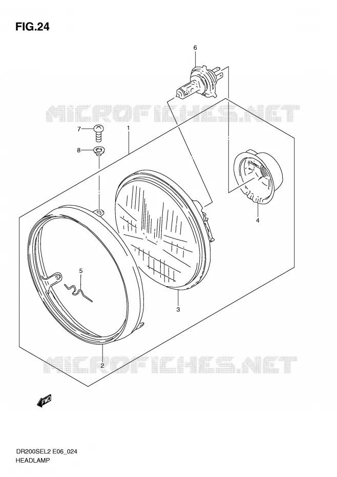 PHARE Suzuki MOTO 200 DR 2012  DR200SEL2(E06)