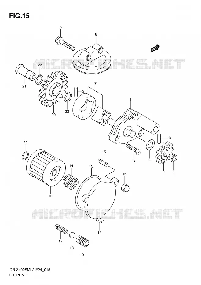 POMPE A HUILE Suzuki MOTO 400 DR-Z 2012  DR-Z400SML2(E24)