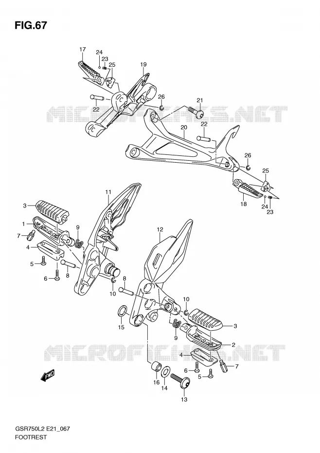 REPOSE PIED Suzuki MOTO 750 GSR 2012  GSR750AUEL2(E21)