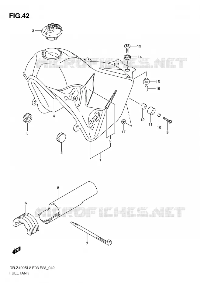 RESERVOIR D'ESSENCE (DR-Z400SL2 E03) Suzuki MOTO 400 DR-Z 2012  DR-Z400SL2(E03)