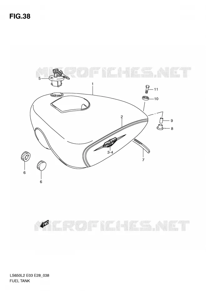 RESERVOIR D'ESSENCE (LS650L2 E28) Suzuki MOTO 650 BOULEVARD 2012  LS650L2(E03)