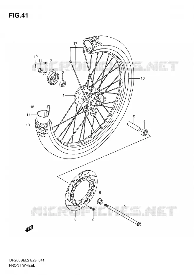 ROUE AVANT Suzuki MOTO 200 DR 2012  DR200SEL2(E28)