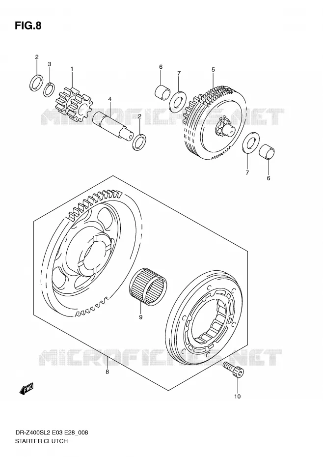 ROUE LIBRE DE DEMARREUR Suzuki MOTO 400 DR-Z 2012  DR-Z400SL2(E03)