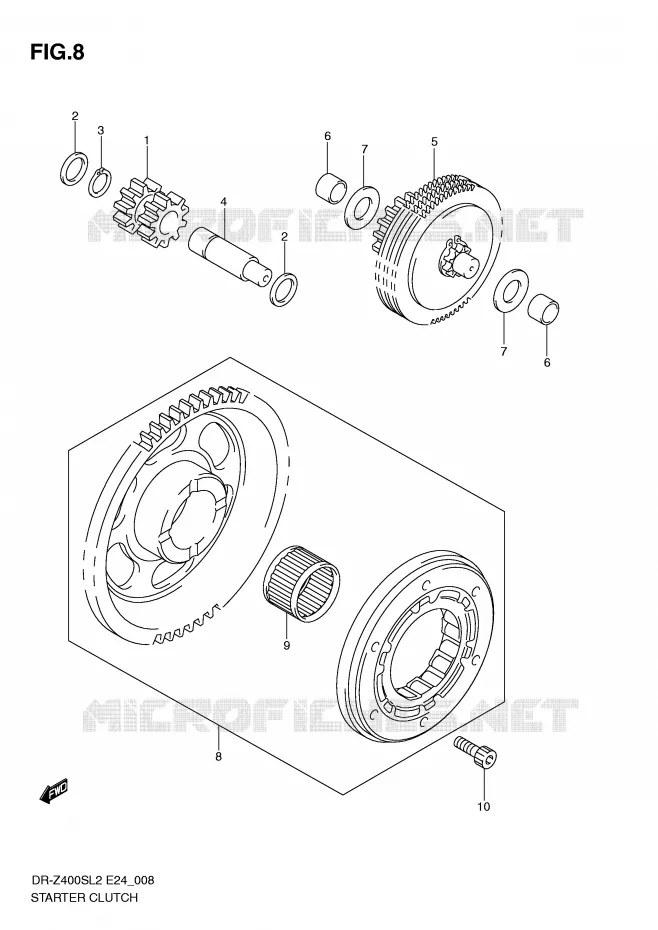 ROUE LIBRE DE DEMARREUR Suzuki MOTO 400 DR-Z 2012  DR-Z400SL2(E24)