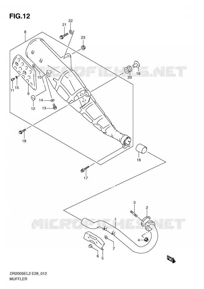 SILENCIEUX Suzuki MOTO 200 DR 2012  DR200SEL2(E28)