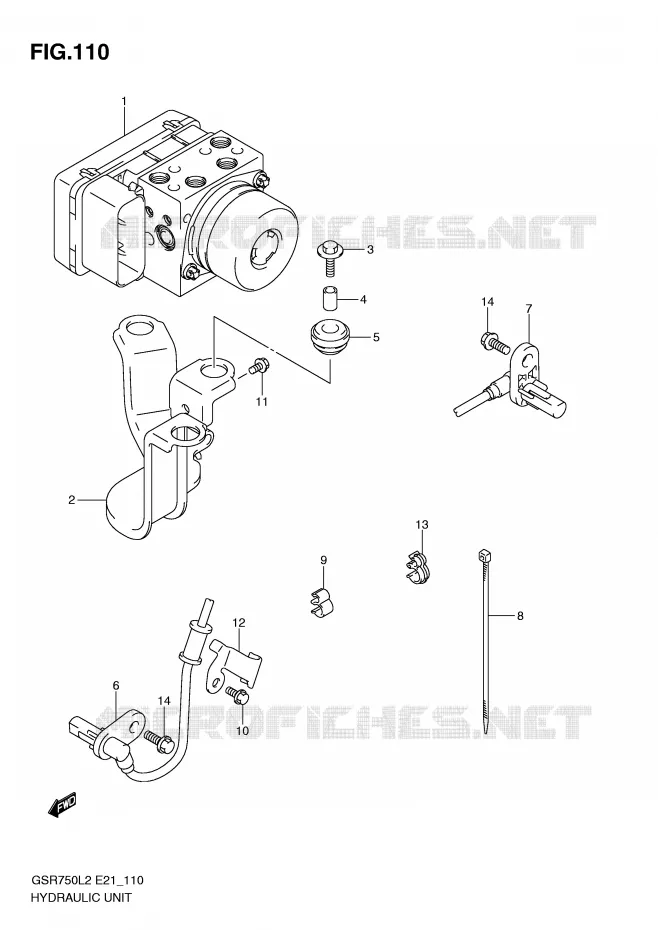 SYSTÈME ABS (GSR750AUEL2 E21) Suzuki MOTO 750 GSR 2012  GSR750L2(E21)