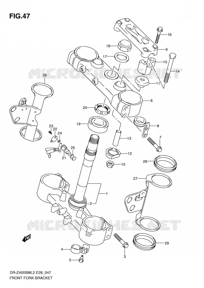 TE DE FOURCHE Suzuki MOTO 400 DR-Z 2012  DR-Z400SML2(E28)
