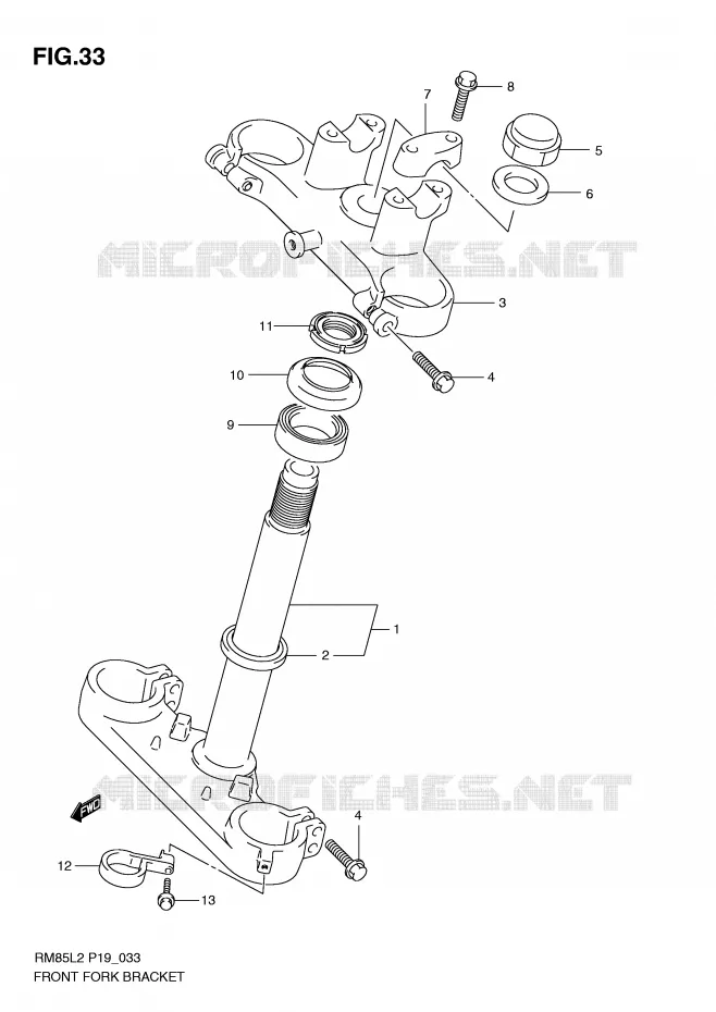 TE DE FOURCHE Suzuki MOTO 85 RM 2012  RM85L2(P19)