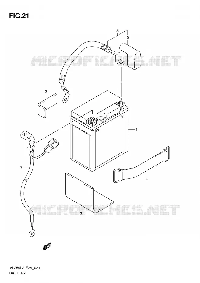 BATTERIE Suzuki MOTO 250 INTRUDER 2012  VL250L2(E24)