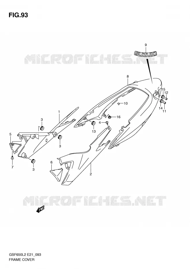 CARENAGES (GSF650SAL2 E21) Suzuki MOTO 650 BANDIT 2014  GSF650SAL2(E21)