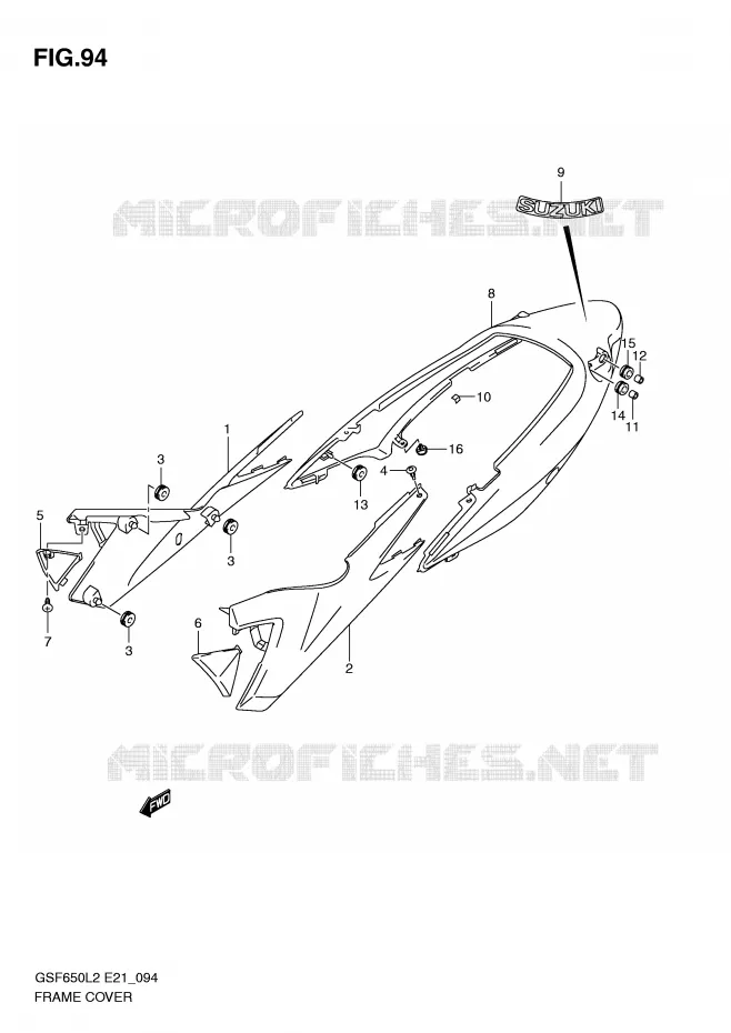 CARENAGES (GSF650SUAL2 E21) Suzuki MOTO 650 BANDIT 2012  GSF650SUAL2(E21)