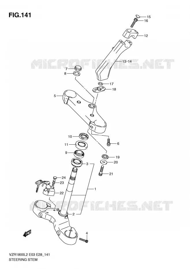 COLONNE DE DIRECTION Suzuki MOTO 1800 INTRUDER 2012  VZR1800ZL2(E03)