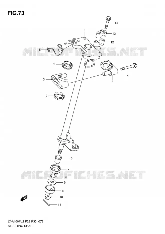COLONNE DE DIRECTION Suzuki QUAD 400 KINGQUAD 2012  LT-A400FZL2(P28)