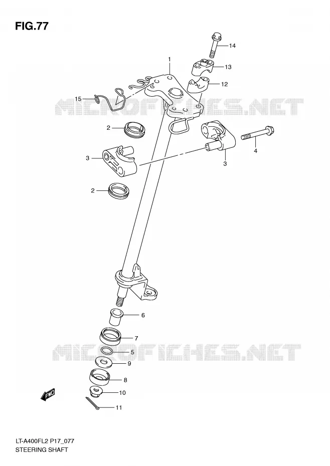 COLONNE DE DIRECTION Suzuki QUAD 400 KINGQUAD 2012  LT-A400L2(P17)